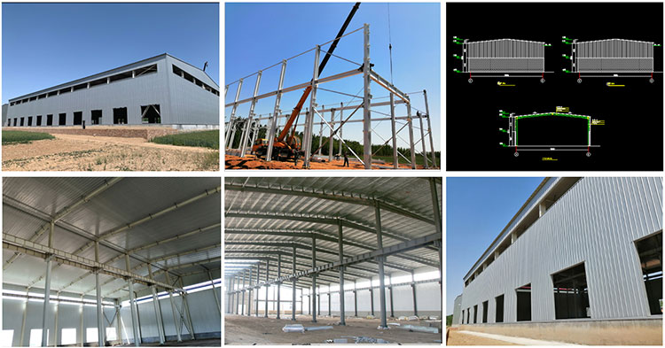 Modernong gawa na konstruksiyon steel structure material warehouse