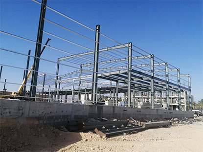 Oman Two-Storey Steel structure workshop.